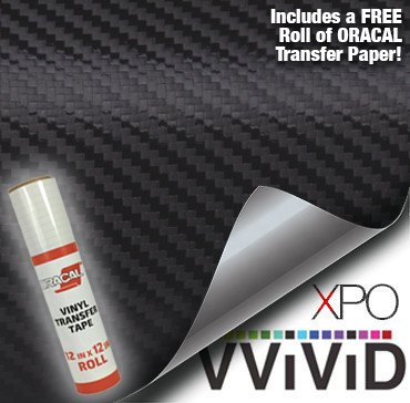 VViViD Craft 3D Carbon Fibre Textured Vinyl Sheet 1ft x 5ft for Silhouette, Cricut and Cameo Machines Including 12