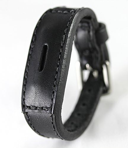 Fitbit Flex 2 Real Leather Band - Replacement Band For Fitbit Flex 2 - Full Grain Fit Bit Flex band (Black, XX-Large)