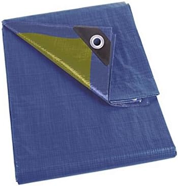 Perel 110 – 1012 Tarp, Blue and Khaki, 10 x 12 m