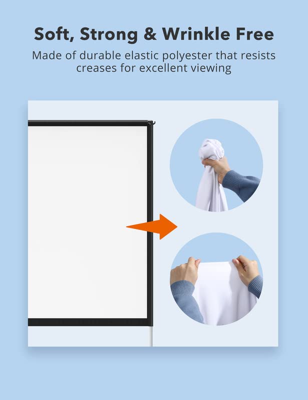 HYZ 100 inch Freestanding Projection Screen, Portable Front & Rear