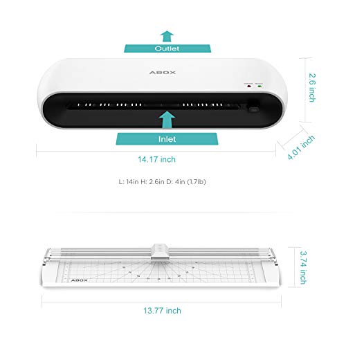 ABOX A4 Laminator Machine OL145, Portable Thermal Laminating Machine for Professional Laminating with Corner Rounder, Trimmer and 12 Pouches - Thumbnail 6