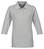 Tri-Mountain Womens Aurora Three-Button Placket 3/4 Sleeve Pique Knit Golf Shirt