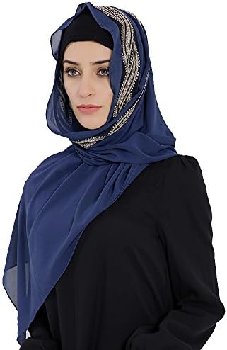 Kharadin Women's Muslim Scarf Chiffon Sequins Hijab