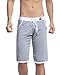 Showtime Men's Casual Grey Sport Loose Shorts Pants with White Drawstring Elastic Waist