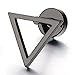 Unisex Stainless Steel Black Open Triangle Stud Earrings for Man and Women, Screw Back 2pcs