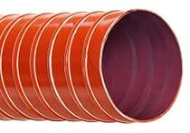 Hi-Tech Duravent U-9 Series High Temperature Silicone Coated One Ply Fiberglass Duct Hose, Brick Red, 1-3/4