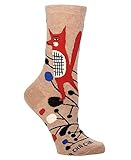 BlueQ Fox Dancing Cha Cha Cha Socks, Tan, One Size