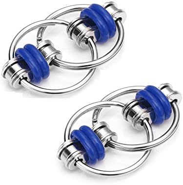 Flippy Chain Fidget Toy Stress Relief for Autism, ADHD, ADD, Autism Boredom Adults Kids 2 Pack (Blue)