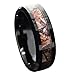 Queenwish 6mm /8mm Black Tungsten Camo Wedding Rings for Men & Women Hunting Camouflage Inlay Engagement Couples Jewelry Band Beveled Edges Comfort Fit