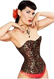 Playgirl Black & Gold Brocade Full Steel Boned Overbust Shaper Cinching Corset