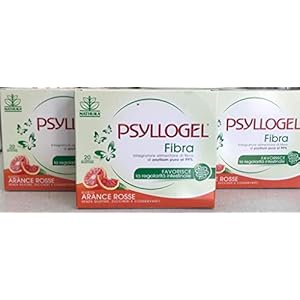 3X PSYLLOGEL FIBER – Supplement of Psyllium Pure – 60 BAGS TASTE ORANGE