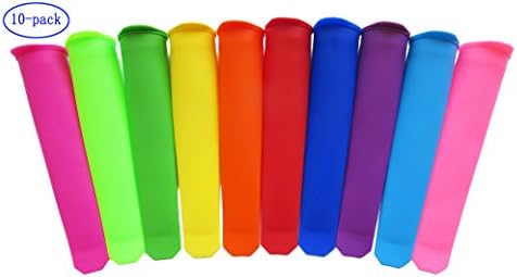 iCarenis Silicone Ice Pop/Popsicle Molds Flexible &amp; Durable for Mess-Free Freezing &amp; Easy Cleanup (Set of 10)
