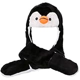 Qiyun Plush Penguin Hat With Long Paws