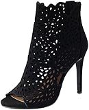 Delicious Women's Fatina Floral Laser Cut Open Toe Stiletto Heel Bootie