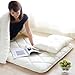 EMOOR Japanese Futon Mattress CLASSE Full XL (55x83in) Made in Japan White, Foldable Floor Sleeping Bed Tatami Mat