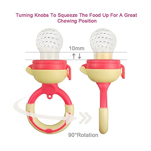 image for Baby Fresh Food Feeder Pacifier(2 Sets) - SILIVO Silicone Fruit Teethi