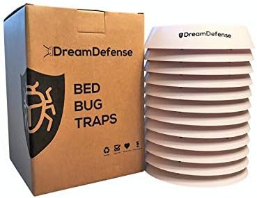 DreamDefense Bed Bug Trap (12 Pack, white) | Bed and Furniture Leg Protection and Bedbug Monitoring| Eco Friendly, No Chemicals, Baby and Pet Safe | Premium Interceptors, Detectors, Traps for Bed Bugs
