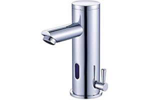 Asani Touchless Automatic Bathroom Faucet w/Heavy Duty Ceramic Valve | Genuine Brass Hands Free Sink Fixture | Precise Infrared Motion Sensor | Single Handle Temperature Control (Chrome)