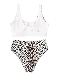 Bikini de cintura alta con hebilla de leopardo y traje de baño de dos piezas