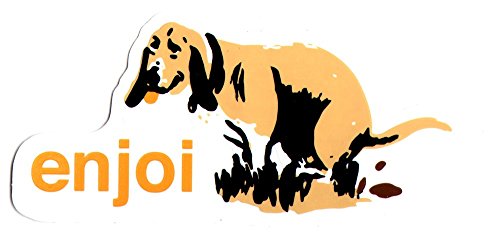 Enjoi Dog Pooper Skateboard Sticker - Approx 10cm wide. skat