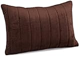Brentwood Quilted Plush Memory Foam 13 by 18-Inch Pillow, chocolate