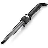 Curling Iron SUPRENT Curling Wand, Short and buckled curly hair, ceramic roll bar, rotation and tapered curling iron, 0.5-1 inch professional salon hair curler, self-closing general voltage
