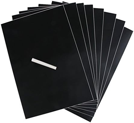 Removable A4 Size Chalkboard Wall Sticker Decal plus 1 Chalk (Pack of 8Pcs)