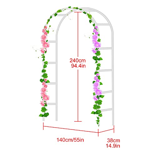 EXLECO Rosenbogen 240x140x38cm Gartenbogen Metall Stahlrahmen Pavillongestell Torbogen Garten für Kletterpflanzen… – Bild 8