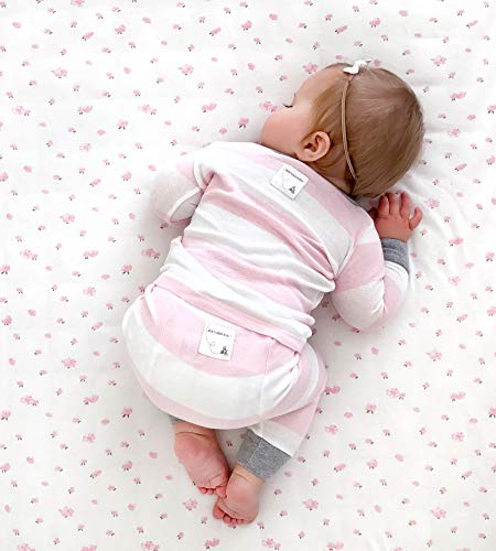 Burt's Bees Baby Baby Girls' Pajamas, Tee and Pant 2-Piece PJ Set, 100% Organic Cotton, Blue Ditsy Floral, 3T