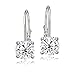Sterling Silver Cubic Zirconia 6mm Round Leverback Earrings