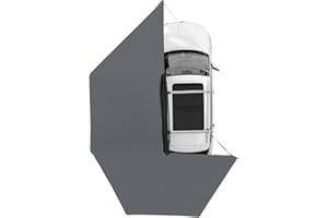 SAN HIMA Sanhima 270 Awning Free Standing Built-in LED Light, 118.40 ft² Shelter Car Side Waterproof UV50+ Wind Resistant, Driver Side, 270 Degree Vehicle Awning for SUV Van Truck