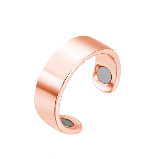 Rings for Arthritis - Therapy Magnetic Rings with 2 Powerful Magnets -Migraine Carpal Tunnel Pain Relief Magnetic Therapy Jewelry Ring for Men and Women (Rose Gold)