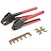 PENSON & CO. PTCRP1234DB CRP-1234-DB 1/2 Inch & 3/4 Inche Pex Crimper Plumbing Crimping Tool Cmobo Copper Ring with GoNoGo Gauge, Red