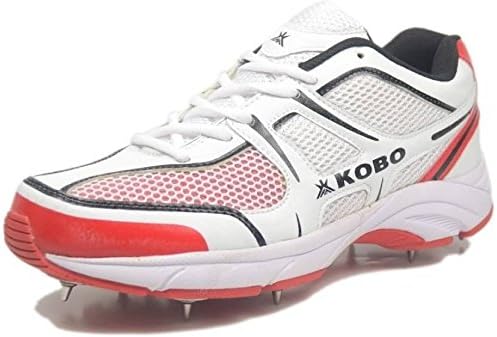 KOBO Cricket Shoes/Full Spikes/Half Spikes/Convertible for Batting and Bowling