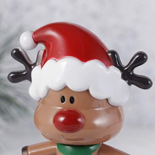 2pcs Christmas Solar Dancing Toys Bobble Head Toy Elk Deer Man Dancing Figure Toy Car Dashboard Decorations Ornaments