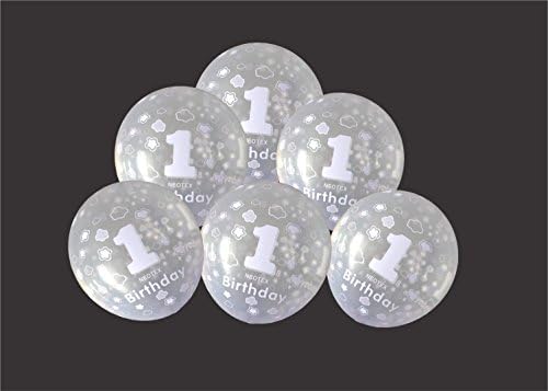 Themez Only Balloons 1st Birthday Print on Transparent (Crystal) - Pack of 25