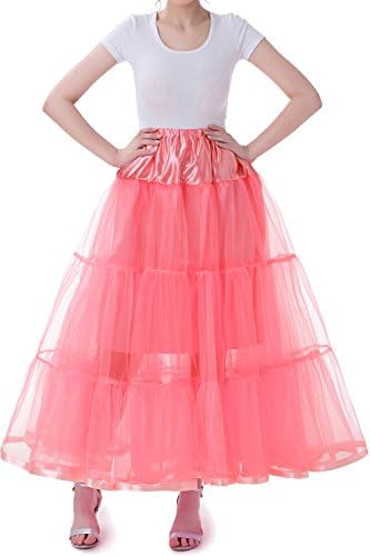 Tsygirls Women's Ankle Length Bridal Wedding Petticoats Formal Dress Slips Crinoline Underskirt For Long Dress Watermelon