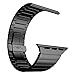 baozai Compatible with Apple Watch Band, Upgraded Stainless Steel Link Bracelet iWatch Band with Butterfly Clasp for Apple Watch Series 5/4/3/2/1, black