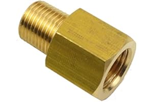 HONGBOW HARDWARE HongBoW 1/8 NPT Male x 1/8 BSPP Female Brass Pipe Fitting Adapter BSP NPT Adapter British to US Gauge Sensor Sender Adapter Reducer