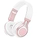 Picun Wireless Headphones 4 in 1 Bluetooth headphones with HD Mic, HiFi Stereo Bass Foldable Headset, Soft Protein Earmuffs, TF Card & FM Radio Wired Mode for PC TV Travel Kids Girl Women (Rose Gold) primary