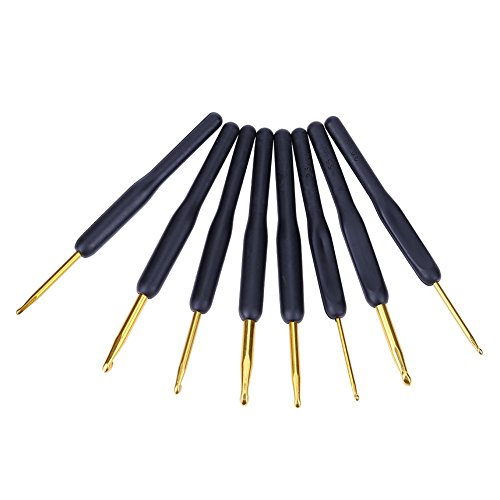 image for UEB 8pcs/lot Useful Sewing Tool Black Soft Handle Hook Knitting Croche