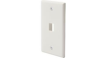 TRUE CABLE trueCABLE 1 Port Single Gang Keystone Wall Plate, UL Listed, Low Profile Design, Universally Compatible with Modular Ethernet, A/V, Coaxial, and Optical Fiber Keystones, 1 Pack, White