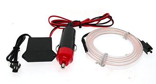 3M Neon 12V LED Light Glow EL Wire String Strip Rope Tube Car Interior Decor (White)