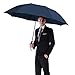 G4Free Folding Golf Umbrella 58-inch Large Windproof Double Canopy Auto Open Compact Travel Umbrellas(Navy Blue)