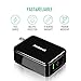 Nekteck USB Type C Charger, 36W Dual USB Wall Charger with Quick Charge 3.0 Technology for S7/S7 Edge, LG G5, HTC 10, Nexus 6P, Nexus 5X and more (Black)