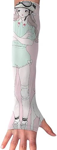 Mossey Raymond Sunblock Cooler Protective Sports Gloves Running Golf Cycling Basketball Driving Fishing - 1 Pair, Girly Pink Skating Girl And Sheep