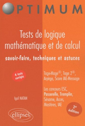 Tests de logique mathématique et de calcul (French Edition) by (Paperback)
