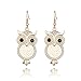 Owl Dangle Earring for Women,Hypoallergenic Rose Gold and Silver Plated Drop Earrings with Shining Crystal (Gold Plated)