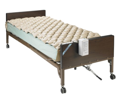 Drive Medical Med Aire Alternating Pressure Pump and Pad System, Variable Pressure with End Flaps, 123" x 36" x 2.5"