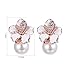 XZP Women's Fashion Earring Gifts Simulated Pearl Flower Stud Earrings with Crystal for Women